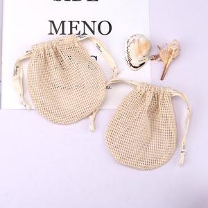 Chất Lượng Cao Bông Lưới Dây Kéo Hình Bầu Dục Xà Phòng Túi Tái Sử Dụng Biểu Tượng Tùy Chỉnh Mỹ Phẩm Lưới <span class=keywords><strong>Pouch</strong></span> - Product Image 5