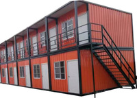 Allstar Conteneur plat moderne de 20 pieds, plan de maison préfabriquée à 2 chambres, panneaux sandwich, porte en acier, fenêtres en alliage d'aluminium, style ferme