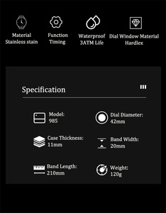 Orologio da Polso Poedagar 985 per Uomo, Impermeabile con Data, Lussuoso Orologio al Quarzo Casual Sportivo - Product Image 6