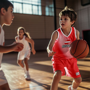 Ensembles de maillots de basket-ball pour enfants personnalisés style drapeau brésilien, respirants, à séchage rapide, antibactériens, sans manches, grande taille, 100% coton - Product Image 3