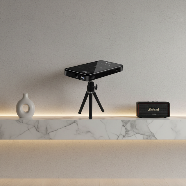 Hot Sell P09 Pocket DLP Mini Projector 100ANSI Lumens Built Battery 5000mAh Android 9 Manual Focus 8GB 3D 4K Video Home Theater