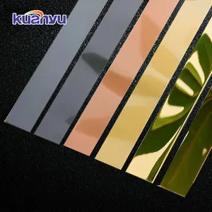Golden Mirror Rose Stainless Steel Decorative Metal Metallic Strip Profile Tile Trim For Walls