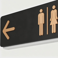 Plaque de porte de salle de bain en acrylique personnalisée, panneau WC moderne pour maison, hôtel, vente en gros