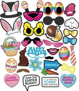 Kit de 35 Accesorios para Fotomatón, Decoración para Fiestas de Pascua, Conejo, Huevos Coloridos, Regalo para Fotografías - Product Image 6