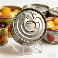 202 #   Couvercles de boîtes EOE en aluminium chromé argenté de 52,3 mm à ouverture facile pour poissons en conserve