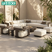 Ensemble de canapés d'extérieur en alliage d'aluminium couleur café personnalisé, mobilier de jardin, ensemble de canapés de jardin en métal imperméable pour hôtel et cour