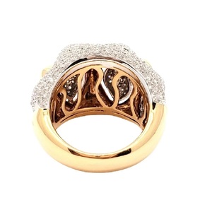 HongKong Luxury Design Pave Setting 18k Yellow Gold Natural Diamond Fine Jewelry Eternity Cocktail Fancy Wedding Ring for Women - Product Image 2