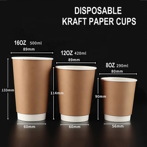 Vasos de Papel para Café de 16 oz con Impresión Personalizada, Vasos Desechables de Papel para Café, Vasos de Doble Pared para Café, Té de Burbujas y Bebidas Calientes - Product Image 5