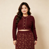 Ensemble de deux pièces pour femmes, pull à manches longues en tissu tricoté de haute qualité et jupe tricotée