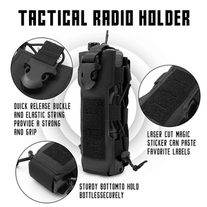 <span class=keywords><strong>Tactical</strong></span> Molleラジオトーキーポーチウエストバッグホルダーポケットポータブルインターホンホルスターキャリーバッグウォーターカップケースホルダー - Product Image 3