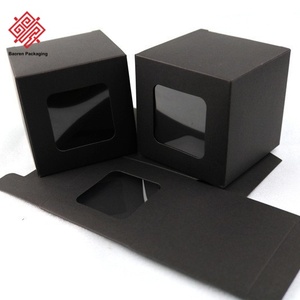 Boîtes en papier kraft carrées noires avec fenêtre en PVC, boîtes en papier pour bonbons, jouets, emballage de savon artisanal, vente en gros en stock - Product Image 4