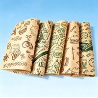 Papier sulfurisé personnalisé en gros, feuilles de papier kraft vintage, papier d'emballage alimentaire pour hamburgers, frites et restauration rapide