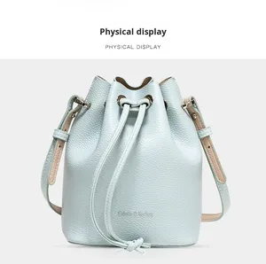 Modische Damen Crossbody Einzel-Schultertasche aus PU-Leder mit Zugbandverschluss Große Größe Weiche Leder-Handtasche - Product Image 1