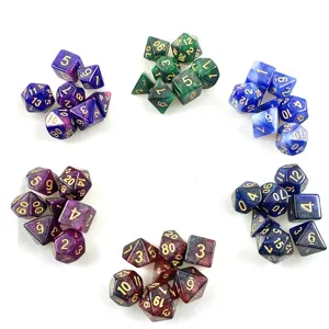 Starry double color brands dadi in resina poliedrica professional casino dadi personalizzati il prezzo unitario include 7 pezzi dadi
