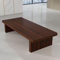 Table basse moderne en bois massif et marbre, table de thé flottante pour fenêtre, table basse de bar, table longue à pieds bas, mobilier de salon mobile