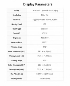 Boîtier intelligent ESP32-P4, prend en charge la caméra externe, RISC-V double+cœur unique, carte de développement avec écran tactile LCD 4 pouces 720×720 à 5 points intégré - Product Image 5