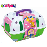 Peluche d'animaux en forme de cage, jouet doux, chien, jeux de docteur, panier pour bébé, animal en peluche