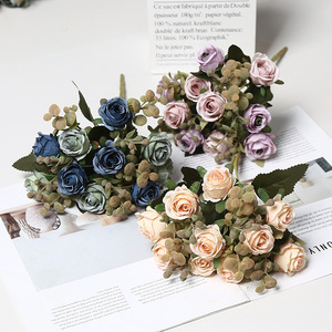 Fiori Artificiali in Seta a Forma di Mini-<span class=keywords><strong>Rosa</strong></span>, 10 Teste, per Decorazioni Domestiche, Oggetti di Scena per Fotografia di Matrimoni, Composizioni Interne, Ristoranti, Vendita all'Ingrosso - Product Image 3