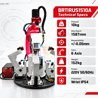 Robot de soudage automatique BORUNTE BRTIRUS1510A, portée de 1587 mm, poste de travail de soudage robotisé pour l'automatisation des usines