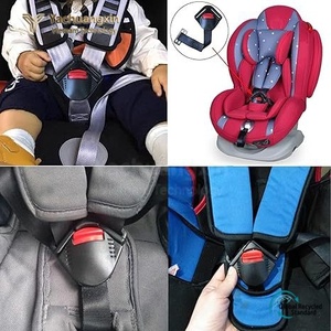 Hebilla de Cinturón de Seguridad de Plástico Negro con Botón Rojo de Liberación y Abrazadera Metálica para Arnés de Asiento de Coche - Product Image 6