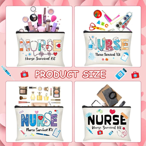 Cute Medical Nursing Student Graduation Gift Makeup <b>Toiletry</b> Pouch Custom Printed Nurse Survival Kit Canvas Cosmetic <b>Bag</b> - Product Image 3