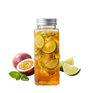 Botella Cuadrada PET VD300-33 Personalizable de 300 ml con Tapa de Aluminio para Bebidas, Té y Jugos - Product Image 1