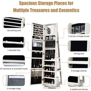 <span class=keywords><strong>Espejo</strong></span> de <span class=keywords><strong>Cuerpo</strong></span> <span class=keywords><strong>Entero</strong></span> con Gabinete para Maquillaje y Joyas, Armario con <span class=keywords><strong>Espejo</strong></span> para Joyas, Mueble de Salón Moderno - Product Image 5