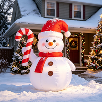 Langlebige Schneemann-Mädchen-Ohrenschützer mit Schleife, Aufblasbare Weihnachtsdekoration aus Oxford-Stoff für Innenräume, Heimpartys und Veranstaltungsdekoration