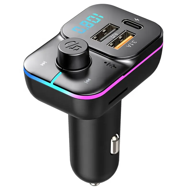 Cargador USB para coche, transmisor FM Bluetooth 5,0, adaptador inalámbrico, receptor de Audio manos libres, reproductor MP3, accesorios para coche
