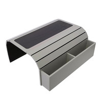 Table d'appoint confortable pour canapé, organisateur de télécommande, antidérapant, en bambou, à clipser, plateau de canapé avec support pour téléphone et porte-gobelet