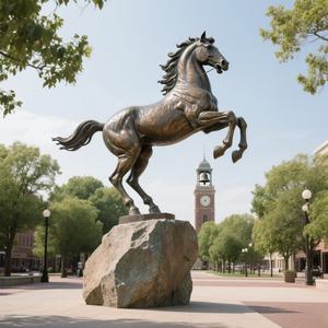 منحوتات كبيرة من البرونز والنحاس الأصفر مخصصة في الهواء الطلق من نمور الحصان والأسود للزينة - Product Image 6