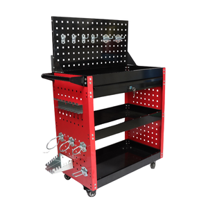 Chariot à outils pliable en métal AOCHEN de taille moyenne avec tiroir, panneau arrière et rangement 3D - Product Image 2