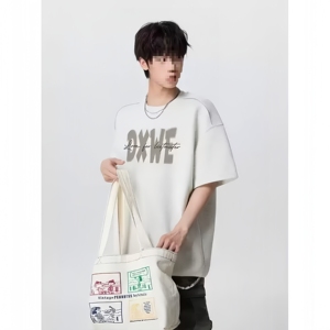 T-shirt imprimé col rond style urbain 2026, 280 grammes, coton biologique, séchage rapide, respirant, écologique, <span class=keywords><strong>pour</strong></span> hommes et femmes, vente en gros - Product Image 4