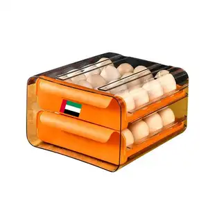 PET卵収納ボックス冷蔵庫モダンチキングリッド引き出しタイプ卵収納ボックス & ビン卵収納プラスチック