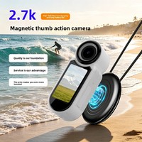 Kamera Aksi Thumb Action 2.7K dengan Perekam HD yang Dapat Dipasang di Leher & Dada, Layar 1.4-inci, Kartu TF, untuk Bersepeda, Bepergian, Vlogging D03