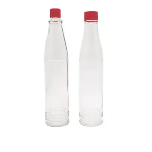 زجاجة تاباسكو زجاجية مخصصة 3 أونصات من الزجاج الشفاف زجاجات الصلصة الساخنة مع فتحة صغيرة 13-أحمر PP قبعات بلاستيكية مصنع قبعات زجاجية