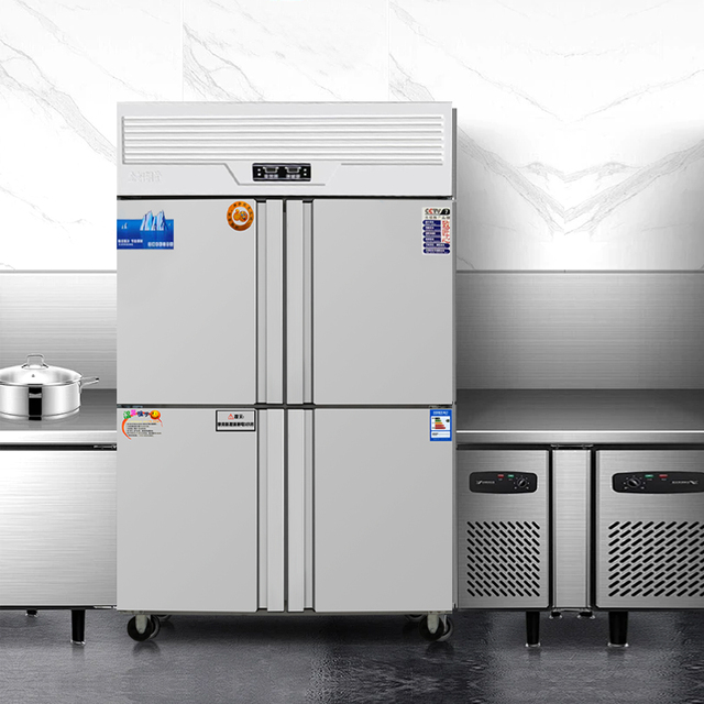 Stainless Steel Upright Deep Freezer Refrigerator Single-Temperature Air Cooling with Adjustable Shelves for Commercial Use