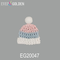 Mini-cadeaux modernes pour baby shower : mini-chapeaux tricotés et pompons 100 % coton, couleurs assorties, décoration artisanale DIY