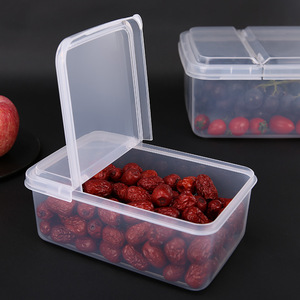 Plastic Durable Kitchen Stackable Produce Saver Organize Keeper Refrigerator Clear Airtight Storage Box