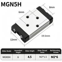 Pièce CNC en acier inoxydable, guide linéaire miniature de 5 mm, rail linéaire MGN5, MGN5C, MGN5H, bloc de guidage linéaire, chariot à roulement coulissant