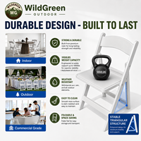 Chaises pliantes en résine PP blanches, légères, imperméables, rembourrées, de haute qualité, pour événements, mariages, jardins et extérieur, capacité de charge 660 lb.