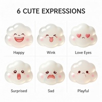 Ensemble de 6 jouets squishy en PU nuage blanc à montée lente avec expressions mignonnes – Idéal pour offrir