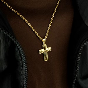 Haute Qualité Religion Crucifix Collier personnalisé 18K PVD Or En Acier Inoxydable Classique <span class=keywords><strong>Jésus</strong></span> <span class=keywords><strong>Croix</strong></span> <span class=keywords><strong>Pendentif</strong></span> pour Hommes Garçons MSPC011 - Product Image 6