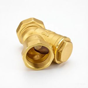 Filtro a Y in ottone forgiato DN15-DN100 PN16 con filettatura e rete in acciaio inossidabile per sistemi industriali e idraulici - Product Image 3