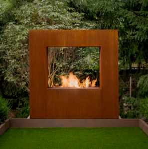 Outdoor Heating Corten Steel Propane Gas Fire Pit Garden Outdoor Gas <strong>Firepit</strong> <strong>Table</strong> <strong>Set</strong> - Product Image 1