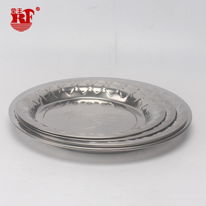 Vaisselle en gros, assiettes, ensemble de pates et bols en acier inoxydable, ensemble de plateau rond en métal en vrac pour la maison, l'école - Product Image 4