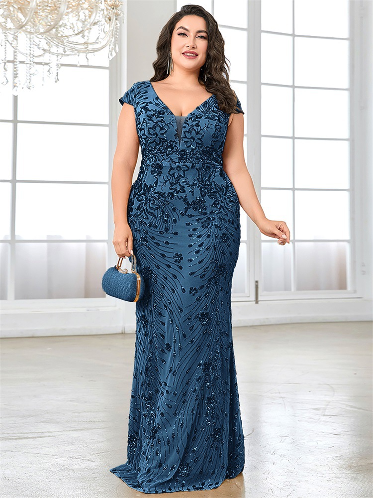 Elegant Sleeveless Sequin Formal Evening Dress for Women