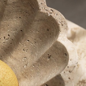 Piatto di frutta Beige minimalista in pizzo travertino ciotola per noci ciotola Snack per casa, Hotel, caffetteria - Product Image 4