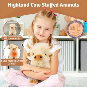 Microgolfbare knuffels met lijnzaad- en lavendelgeur, verwarmbare knuffeldieren, op maat gemaakte knuffelkoe voor kinderen - Product Image 3