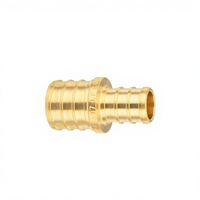 Raccord de réduction droit G&D PEX 3/4" x 1/2" en laiton à sertir, filetage NPT, tête hexagonale pour connexion de tubes PEX